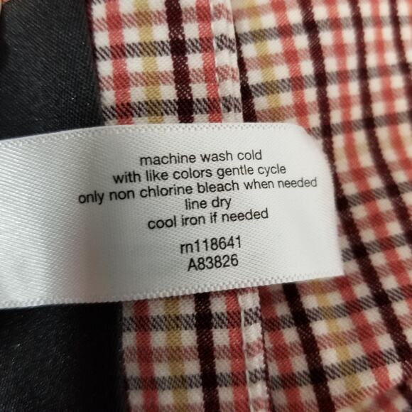 Lane Bryant Signature Fit Ankle 4 Season Women's Plaid Check Pants Rusty Red 26 - Picture 11 of 11